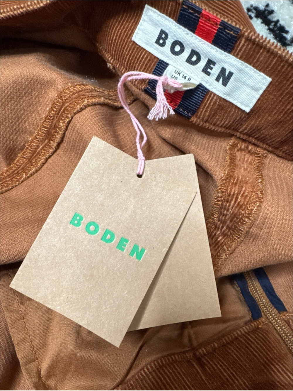 NWT Boden Joy Cord Midi Skirt in Ginger Size 10 - Picture 6 of 10